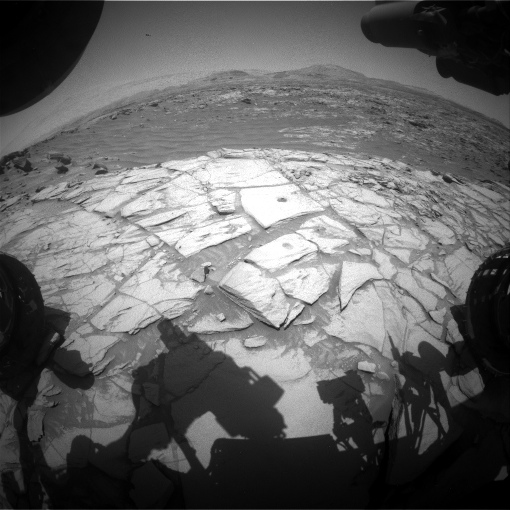 Nasa's Mars rover Curiosity acquired this image using its Front Hazard Avoidance Camera (Front Hazcam) on Sol 2721, at drive 654, site number 79