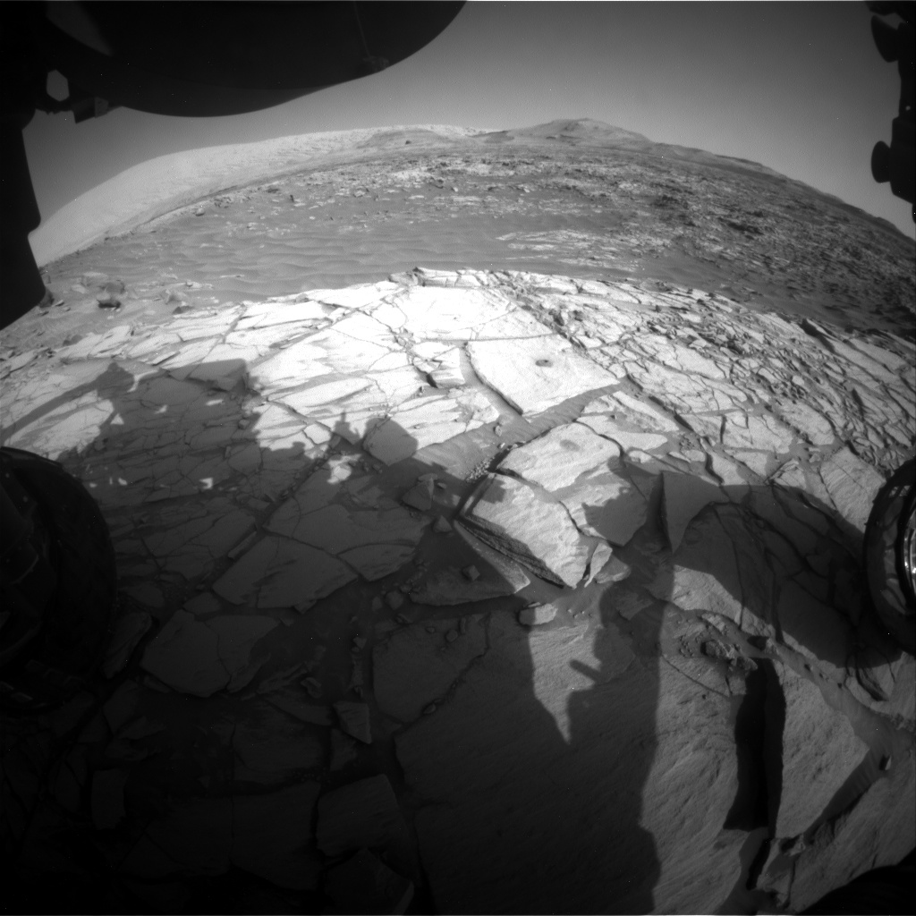 Nasa's Mars rover Curiosity acquired this image using its Front Hazard Avoidance Camera (Front Hazcam) on Sol 2722, at drive 654, site number 79