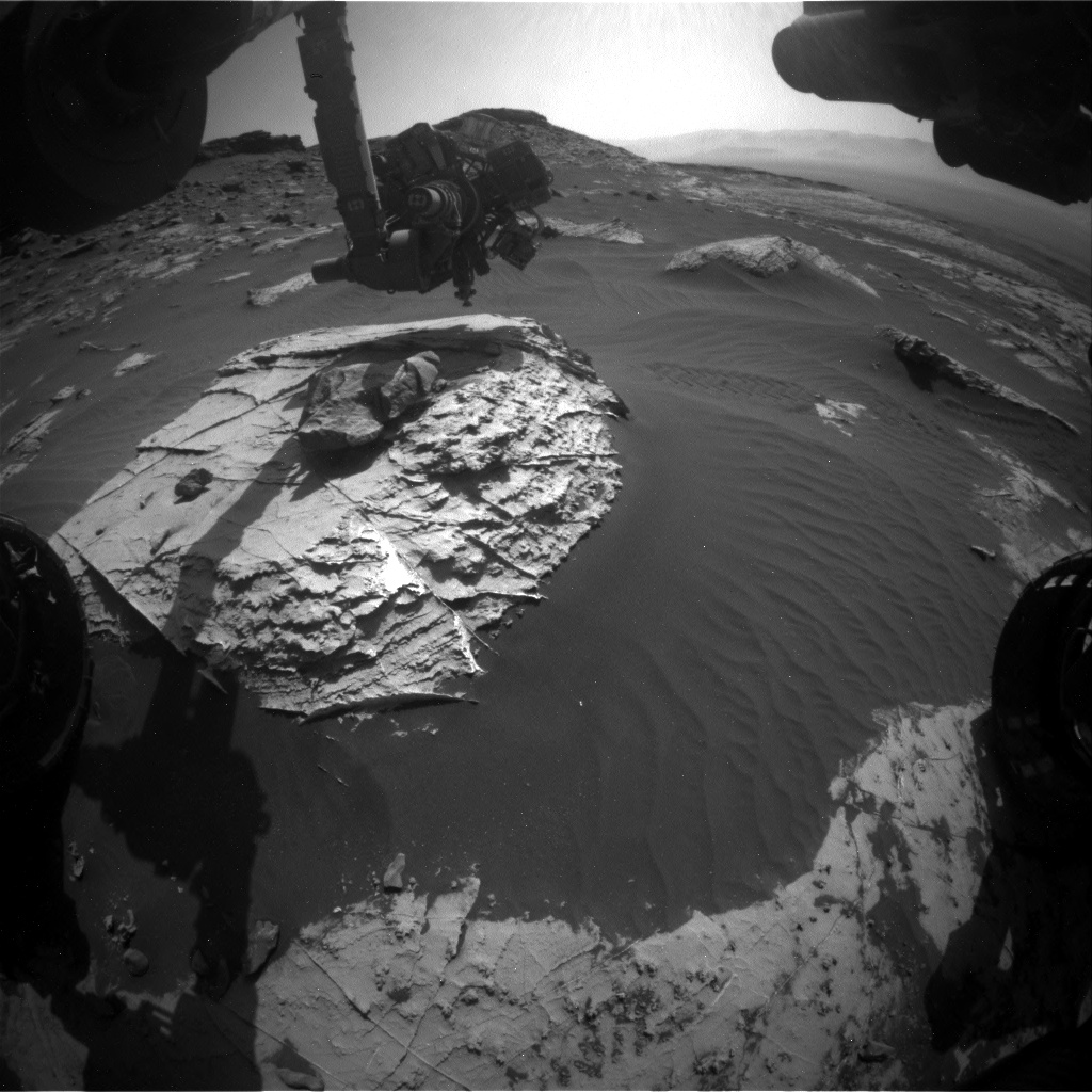 Nasa's Mars rover Curiosity acquired this image using its Front Hazard Avoidance Camera (Front Hazcam) on Sol 2735, at drive 1222, site number 79