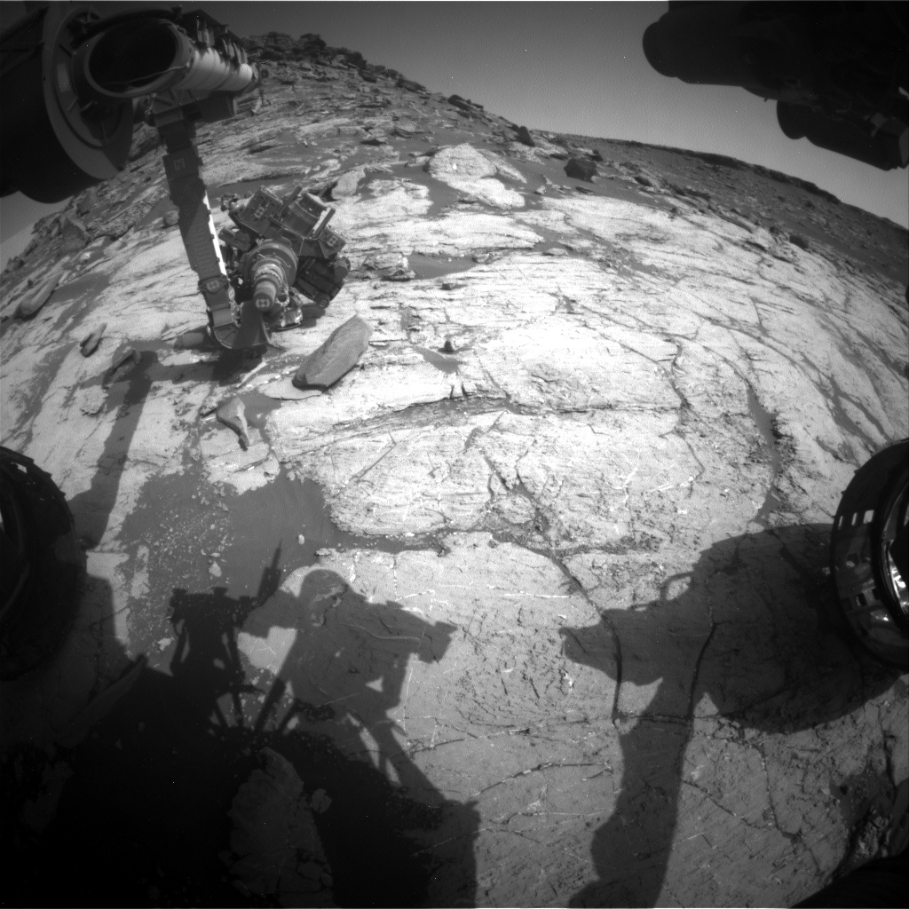 Nasa's Mars rover Curiosity acquired this image using its Front Hazard Avoidance Camera (Front Hazcam) on Sol 2744, at drive 1670, site number 79