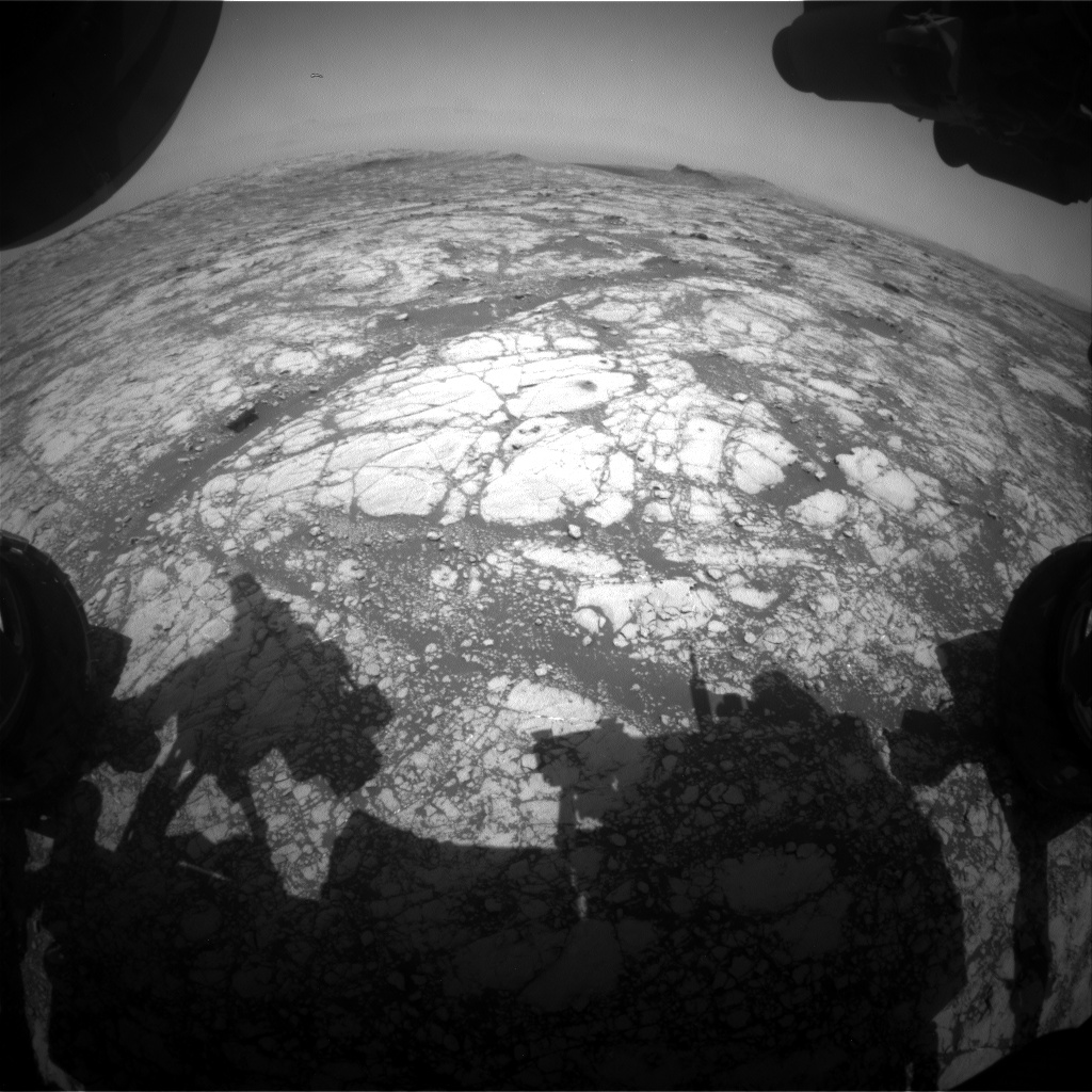 Nasa's Mars rover Curiosity acquired this image using its Front Hazard Avoidance Camera (Front Hazcam) on Sol 2760, at drive 2008, site number 79