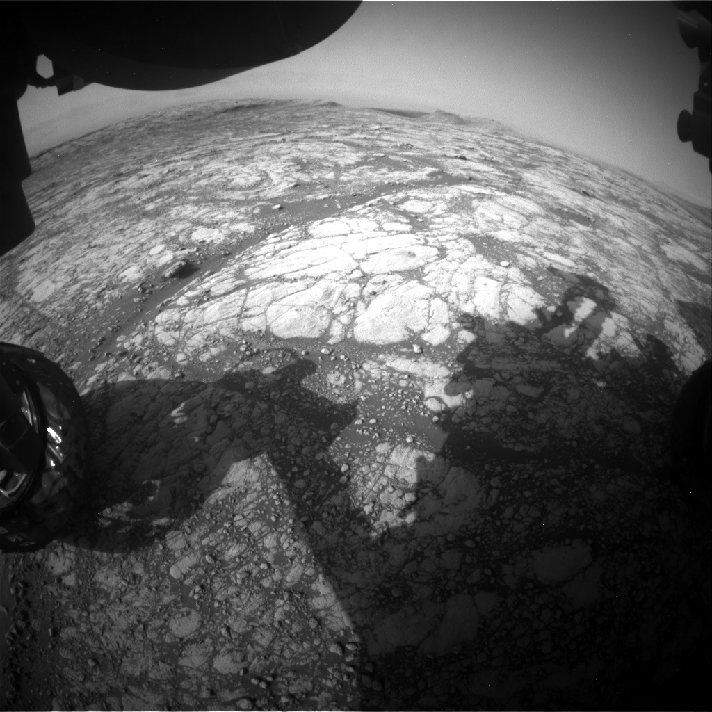 Nasa's Mars rover Curiosity acquired this image using its Front Hazard Avoidance Camera (Front Hazcam) on Sol 2772, at drive 2008, site number 79