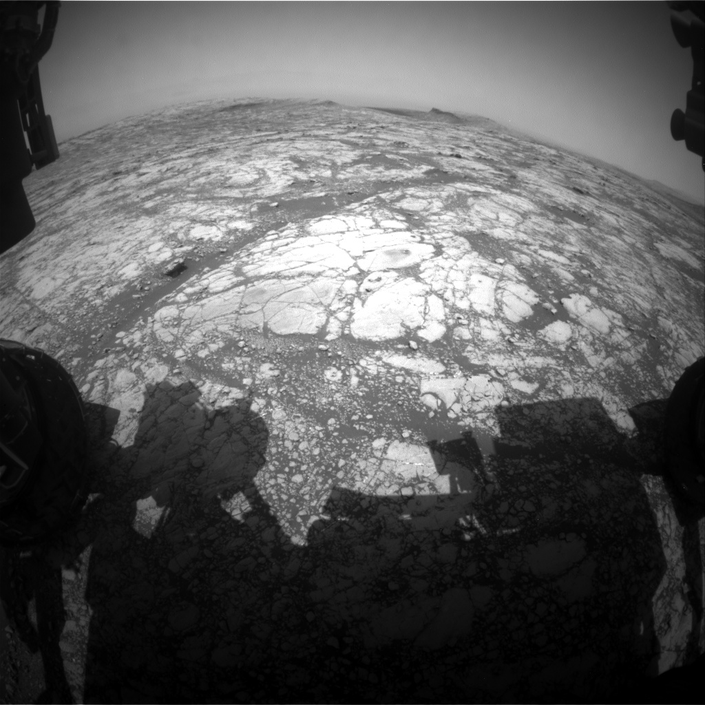 Nasa's Mars rover Curiosity acquired this image using its Front Hazard Avoidance Camera (Front Hazcam) on Sol 2776, at drive 2008, site number 79