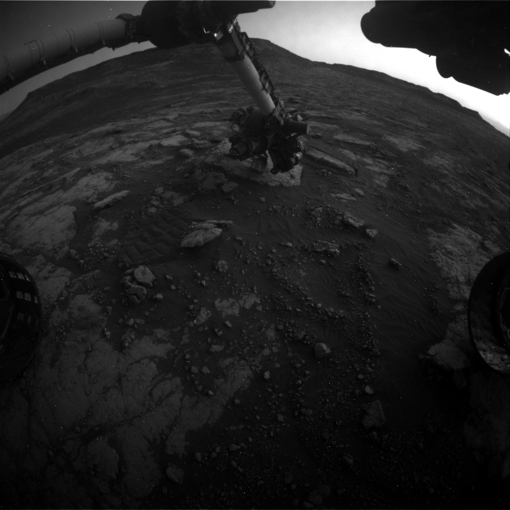Nasa's Mars rover Curiosity acquired this image using its Front Hazard Avoidance Camera (Front Hazcam) on Sol 2792, at drive 1398, site number 80