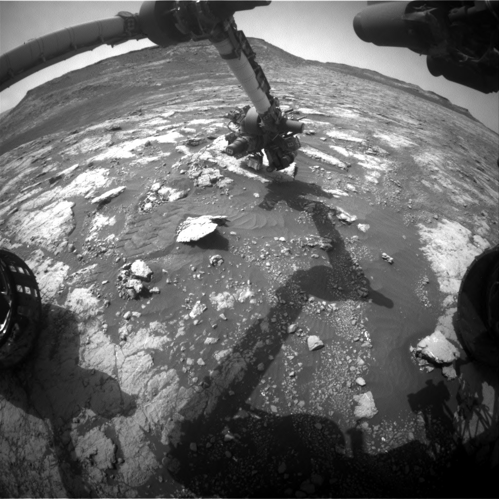 Nasa's Mars rover Curiosity acquired this image using its Front Hazard Avoidance Camera (Front Hazcam) on Sol 2793, at drive 1398, site number 80