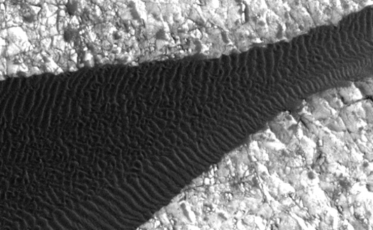 Ripple Movement on Sand Dune in Nili Patera, Mars
