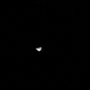 This movie clip shows the larger of Mars' two moons, Phobos, passing in front of the smaller Martian moon, Deimos, as observed by NASA's Mars rover Curiosity. 