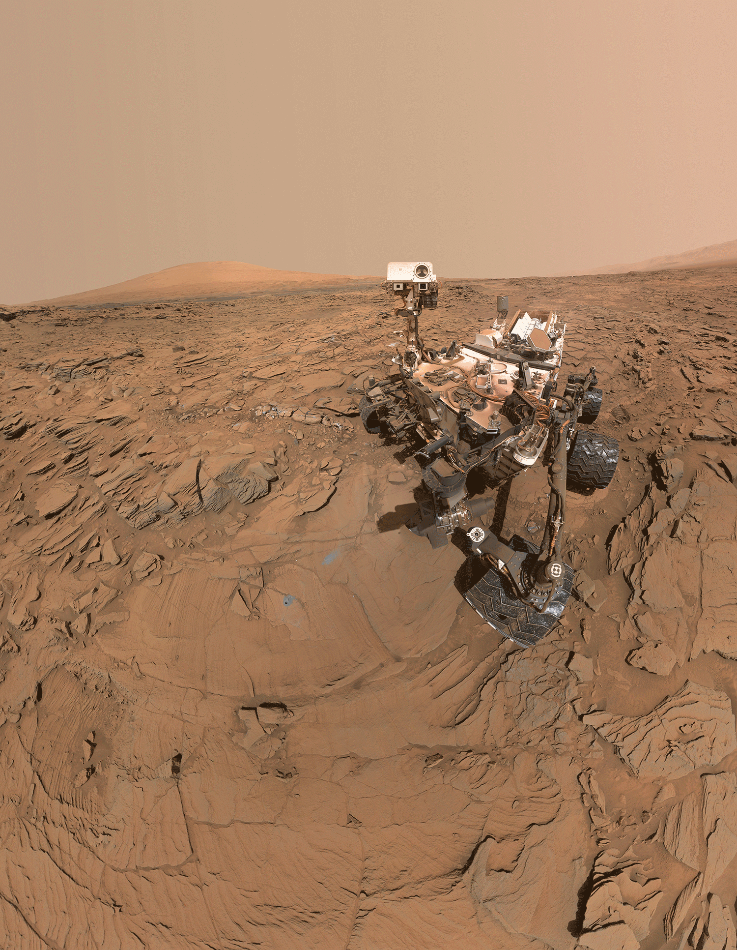 Curiosity Self-Portrait at 'Okoruso' Drill Hole, Mars