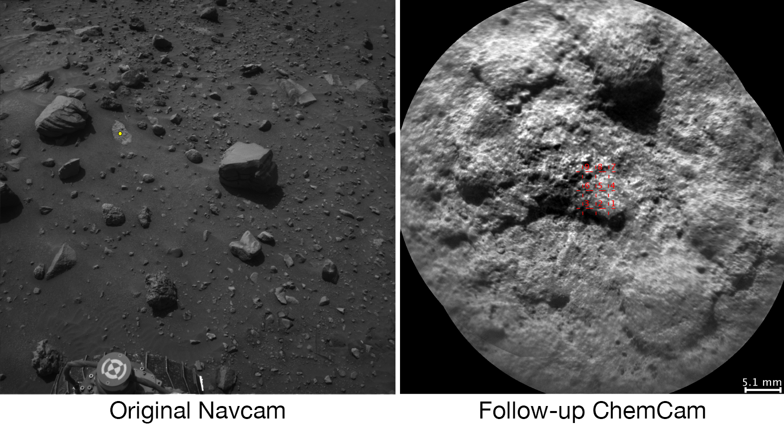 Autonomous Selection of a Rover's Laser Target on Mars