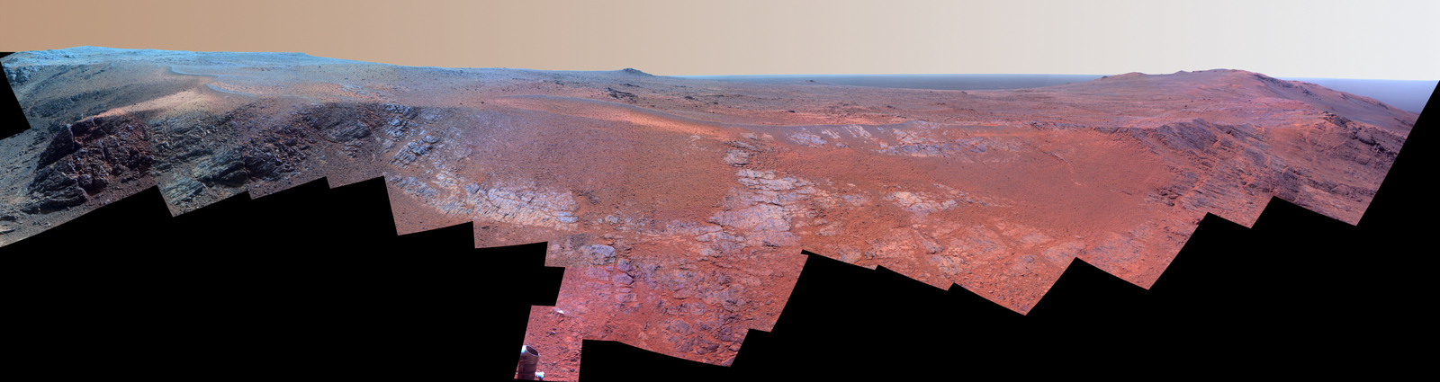 Mars Rover Opportunity's Panorama of 'Rocheport' (Enhanced Color)